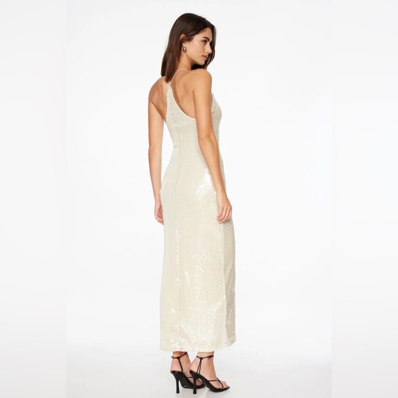 DYNAMITE - Elegant Sequin Dress - Cream - Small - Picture 4 of 4